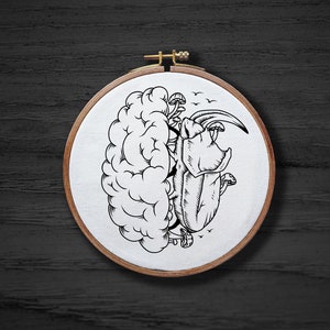 Beetle Brain Hand Embroidery Pattern , Witchy Insect Hand Embroidery Pattern , Gothic Halloween Anatomical DIGITAL Pattern PDF