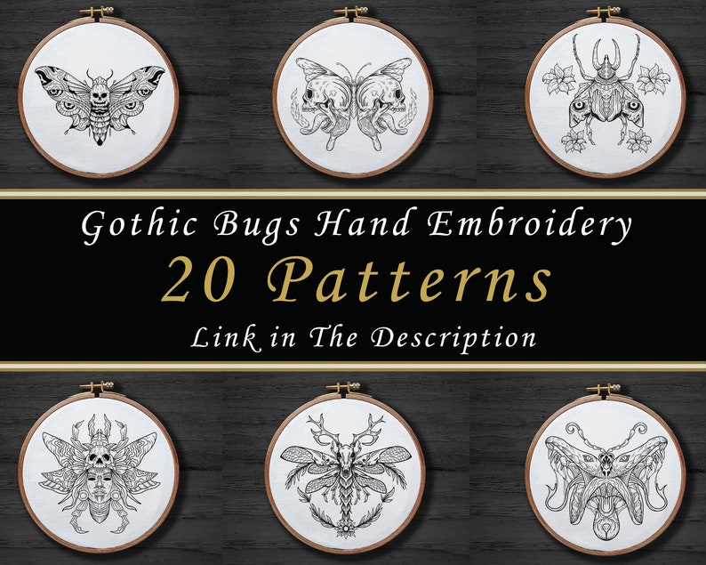 Butterfly Skulls Hand Embroidery Pattern Skeleton Bug Hand - Etsy