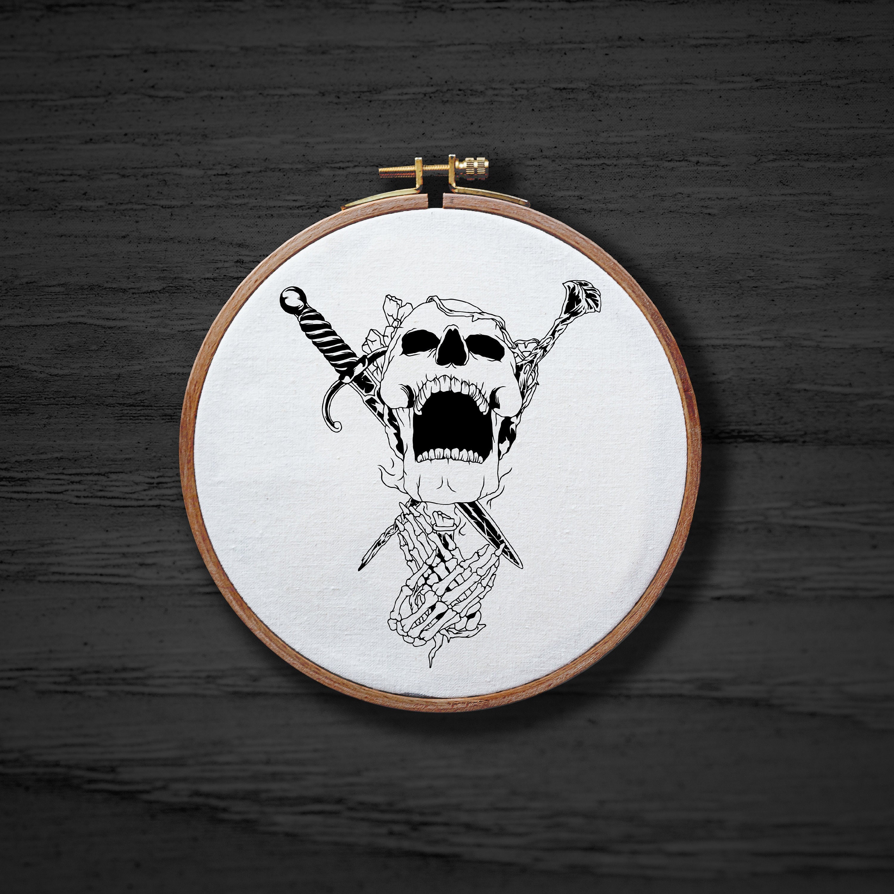 The Magician Skeleton Tarot Card Hand Embroidery Pattern - Etsy