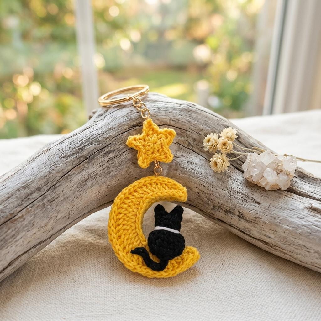 30 Witchy Crochet Patterns for Spooky, Celestial, and Gothic Makes 11 Black Cat on Moon Crochet Pattern