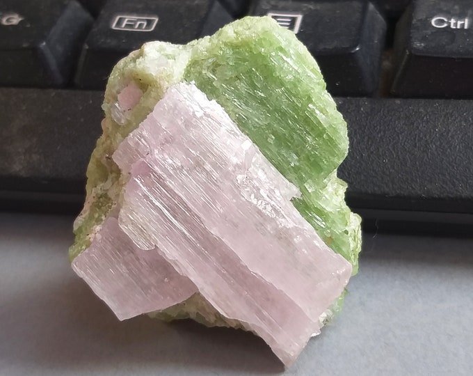 Featured listing image: Lot Pink Kunzite Specimen Raw Mineral Tourmaline Crystal Druse Smoky Quartz Natural Stone 3 Pieces Collection