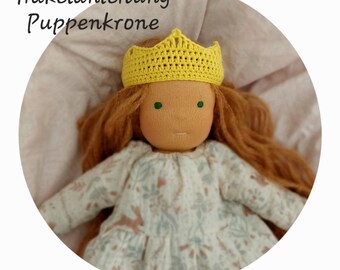 Häkelanleitung Puppenkrone PDF – Krone für Waldorfpuppe & Stofftiere – 3 Größen