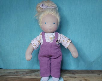 Handgemachte Stoffpuppe, 30 cm, Unikat, nach Art der Waldorfpuppe aus Naturmaterialien gefertigt, versandbereit