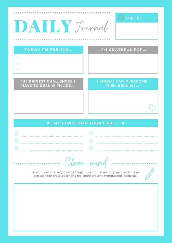 Printable Daily Journal - Etsy