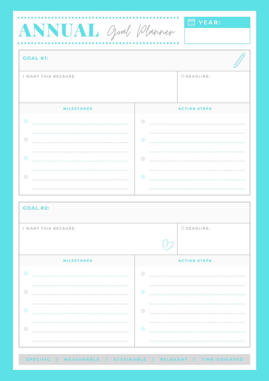 Bundle of Printable A4 Annual, Quarterly, Monthly, Weekly and Daily ...
