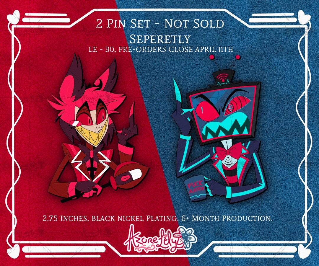 Alastor & Vox Pin Set [PRE-ORDER] - Etsy