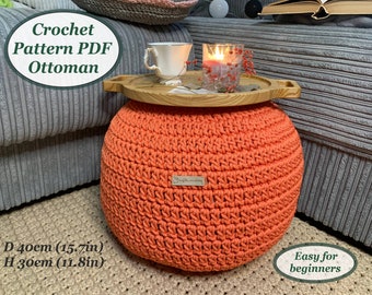 Crochet Pouf Ottoman Pattern: Easy Home Decor (PDF Pattern)