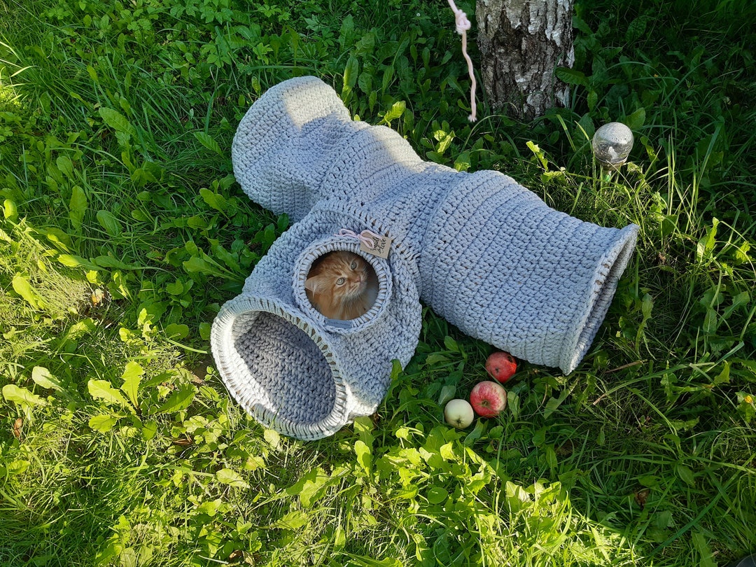 Crochet Cat Tunnel: Outdoor Pet House, Cat Cave Bed - Etsy