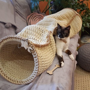 Crochet сat tunnel Modern pet furniture for play Cat house Cat couch Cat bed Pet house Small dog bed Small dog cave Cat hut Cat couch
