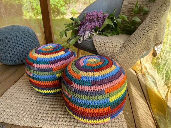 Multi colored ottoman discount