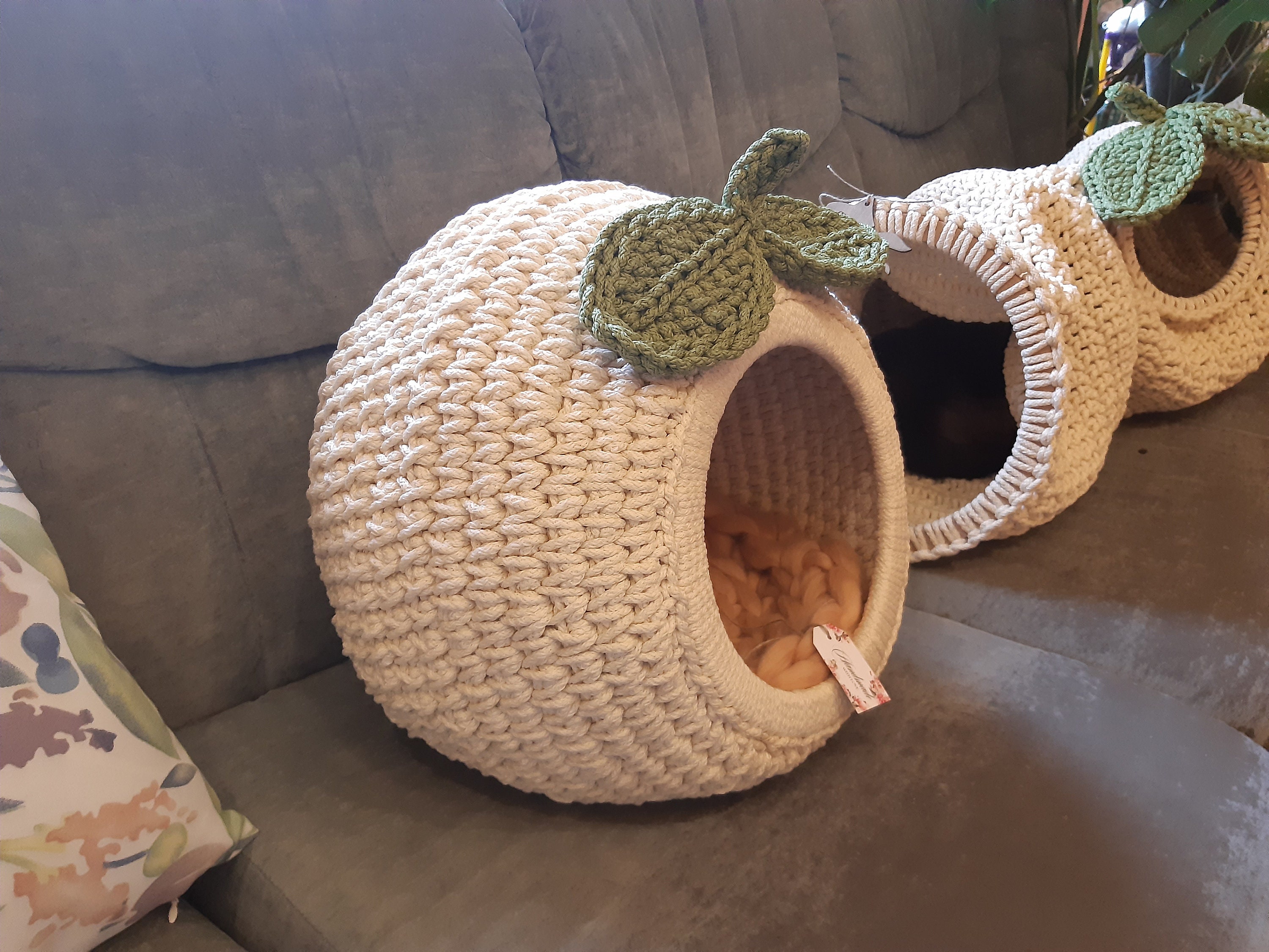 Crochet Cat House, Tunnel, Bed & Placemat Pattern Set (pdf+video) - Etsy