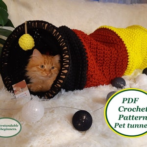 Crochet cat tunnel pdf pattern Digital Instruction manual in PDF Format with video Cat furniture Cat couch Pet bed Handmade cat lover gift