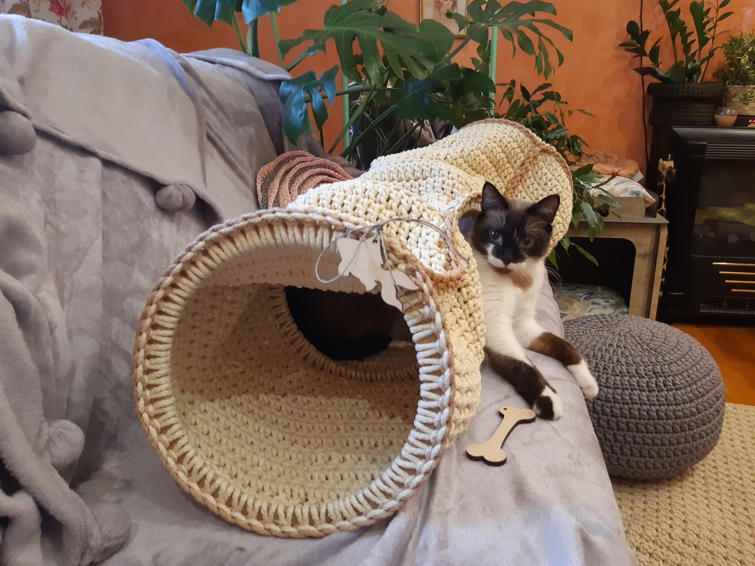 Crochet Pet Tunnel Pattern: DIY Cat Furniture (PDF) - Etsy