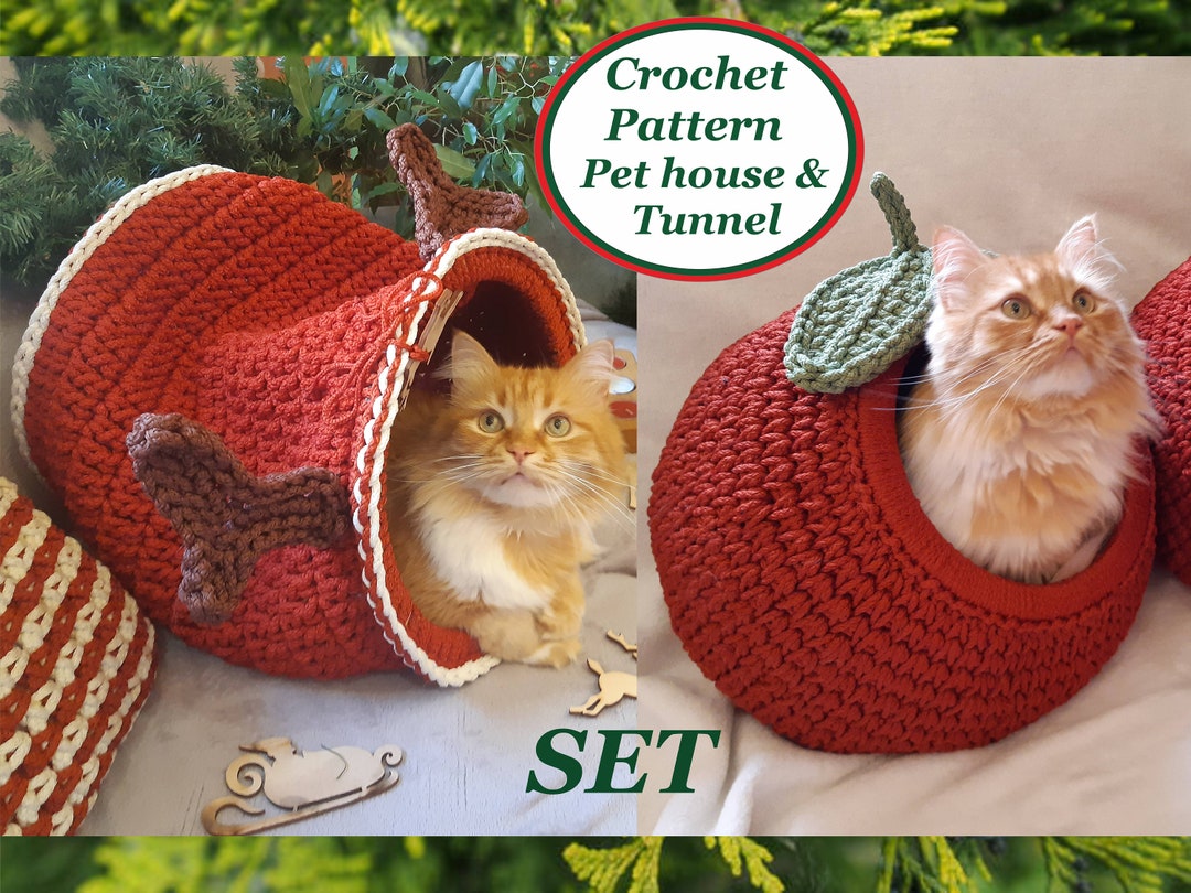Crochet Pet House & Tunnel PDF Pattern: Apple and Deer Set (digital ...