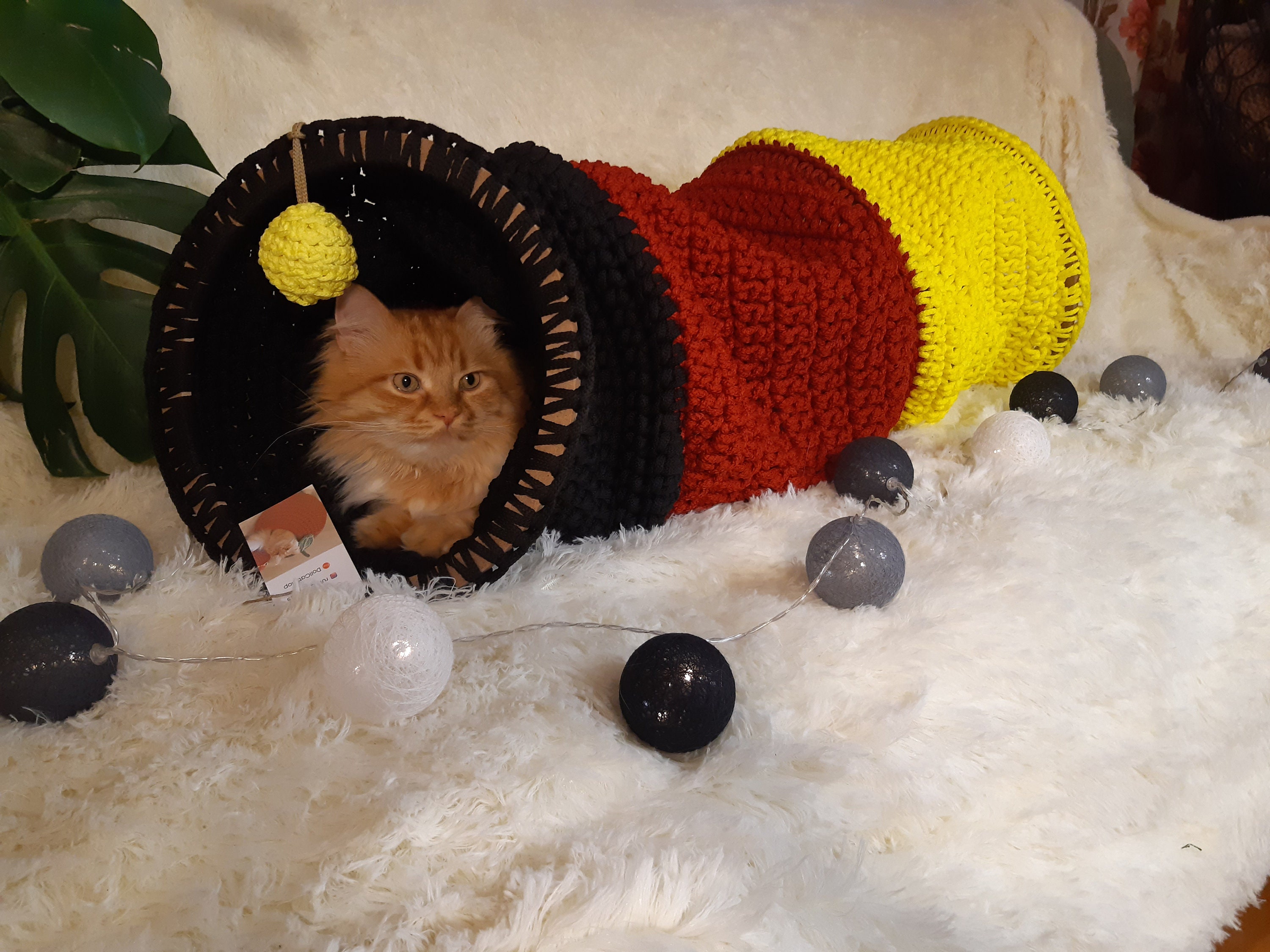 Crochet Cat Tunnel PDF With Video Pattern: Foldable Pet Furniture - Etsy