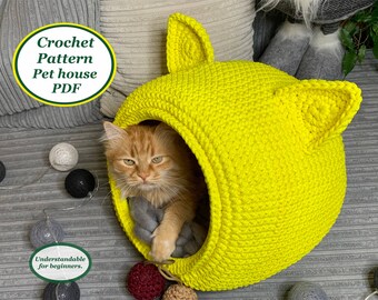 Ganchillo Camas Tejidas Para Gatos Cama Para Gatos Tejida Con