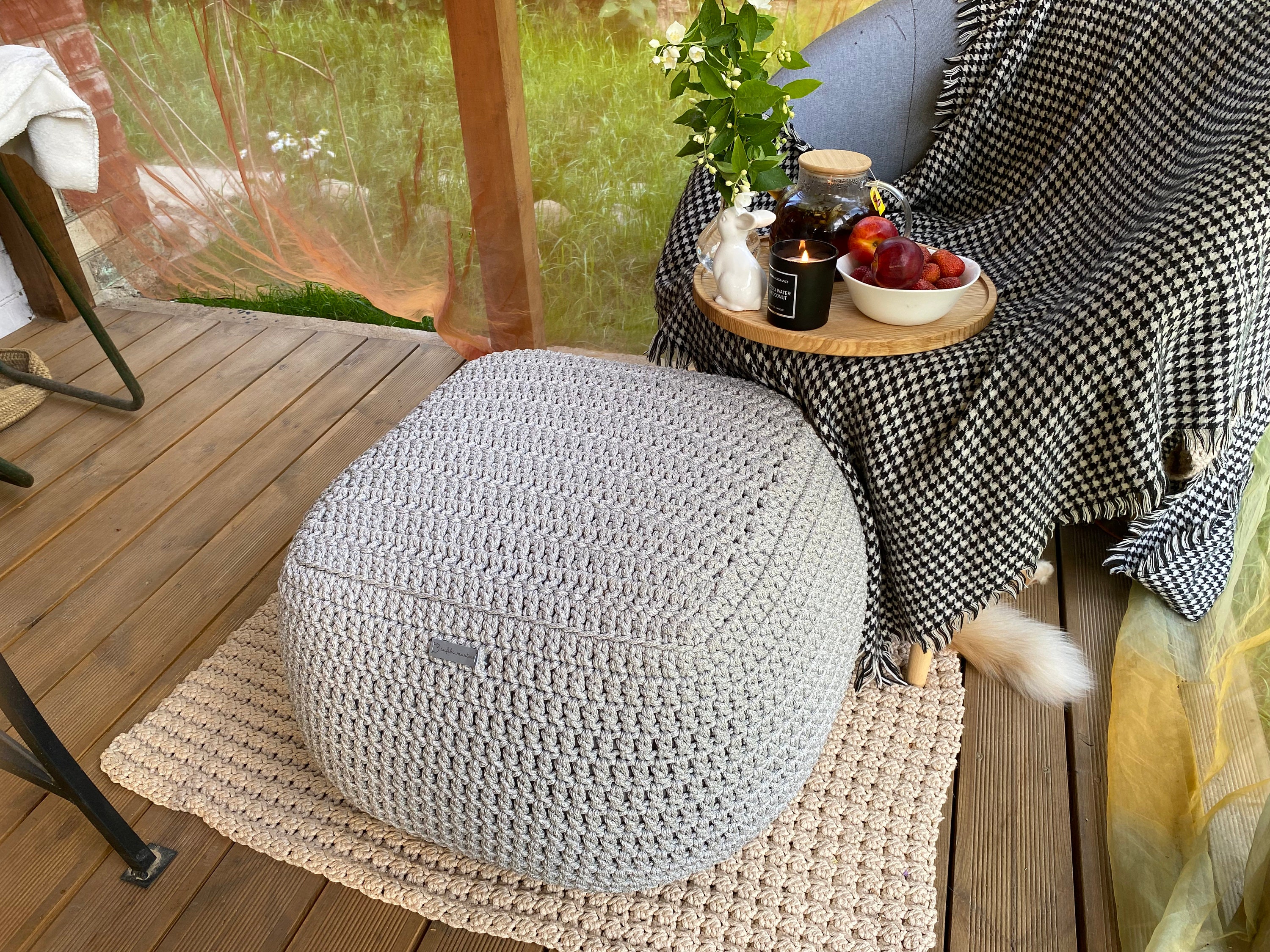 Large outdoor pouf ottoman outlet