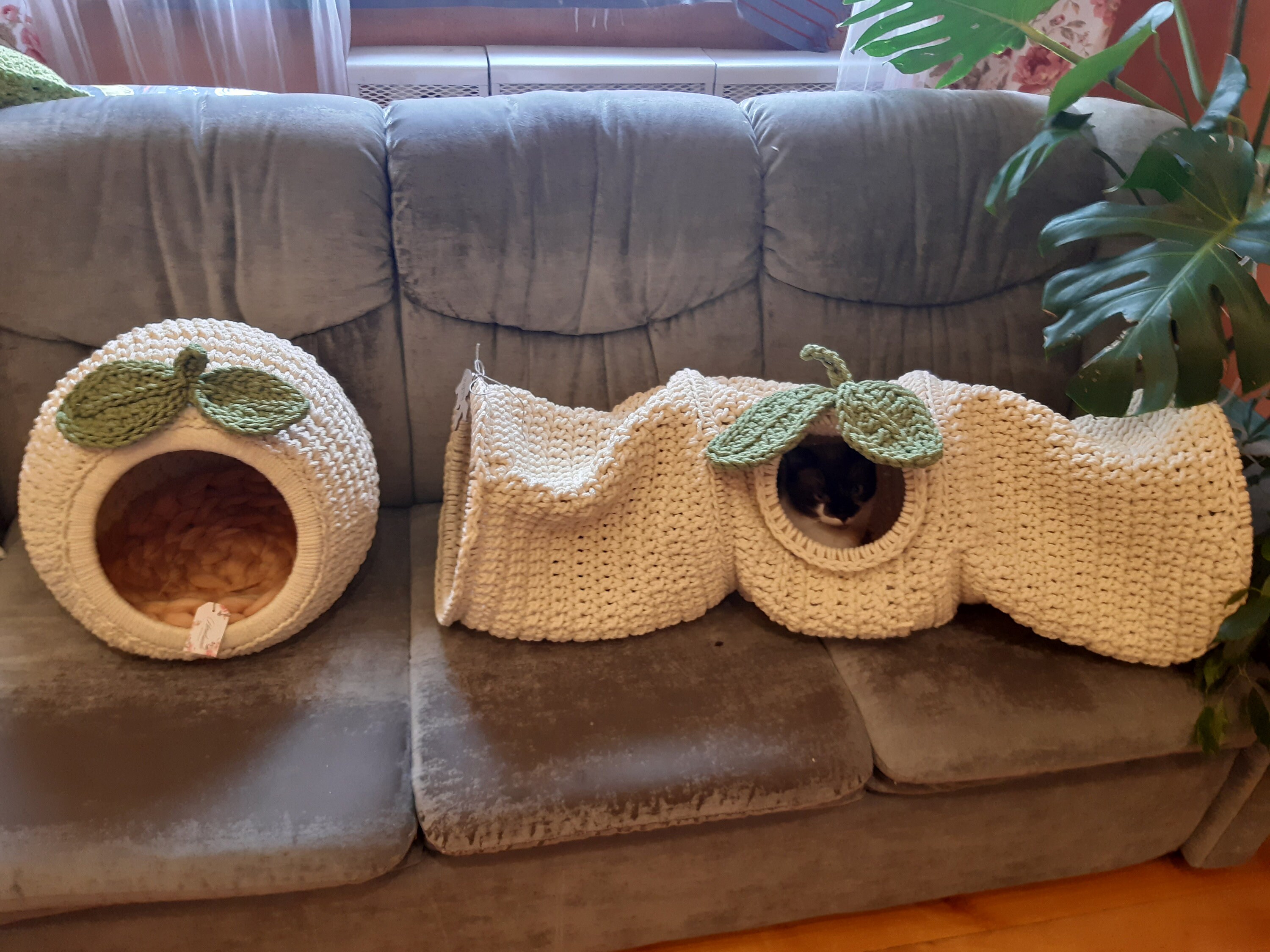 Crochet Cat House & Tunnel Pattern: Pet Furniture DIY (PDF Tutorial) - Etsy