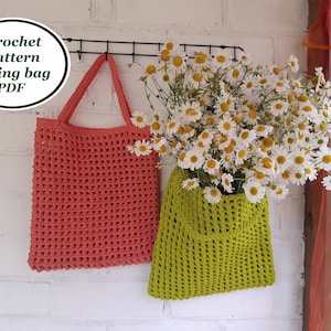 Crochet pattern market bag PDF format with photo Digital instruction String bag pattern Tote bag pattern Crochet gifts Handmade shopping bag