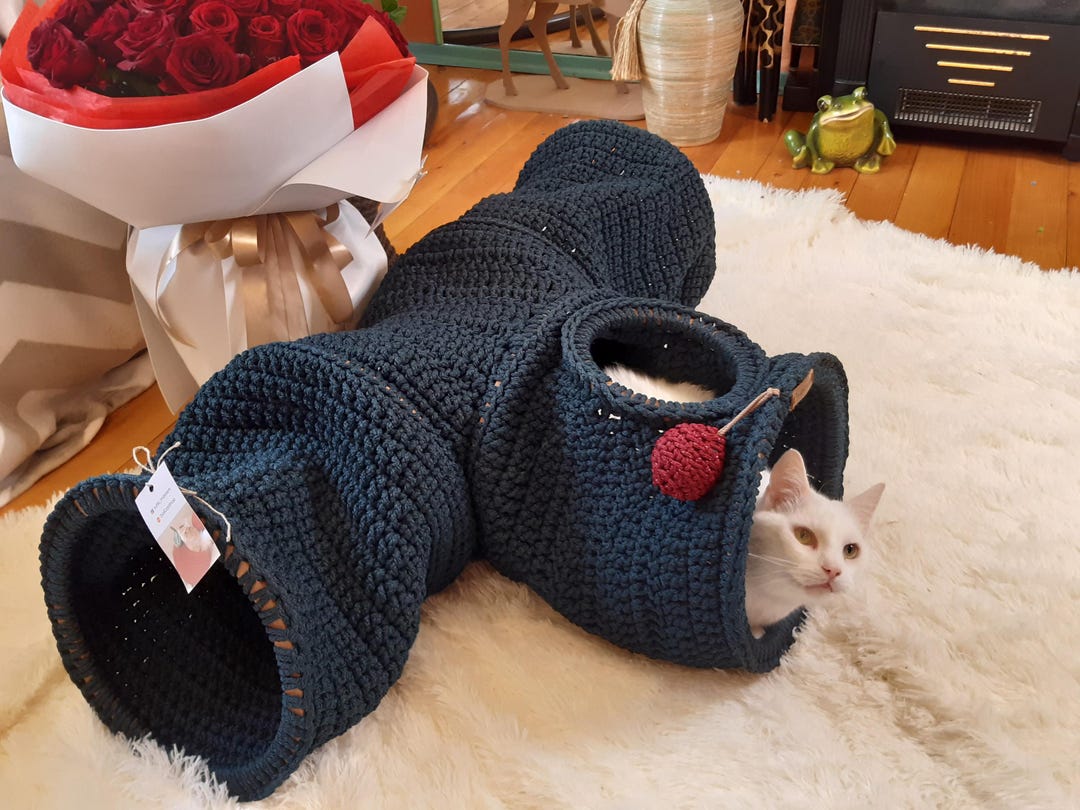 Crochet Pet Tunnel: Indoor/outdoor Cat House, Small Dog Bed - Etsy