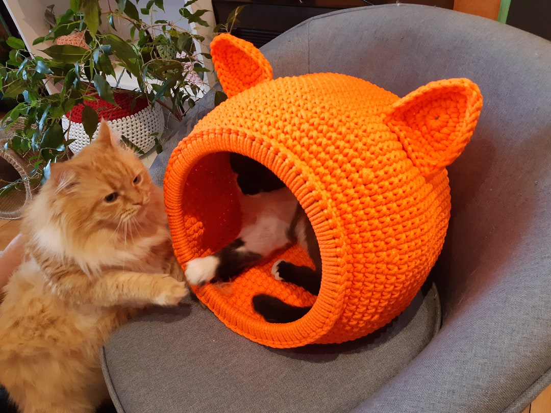 Cat House Crochet Modern Cat Furniture Crochet Pet Couch Cat Cave Soft ...