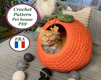 Crochet Cat House Pattern in France: DIY Pet Bed (PDF Pattern Fra)