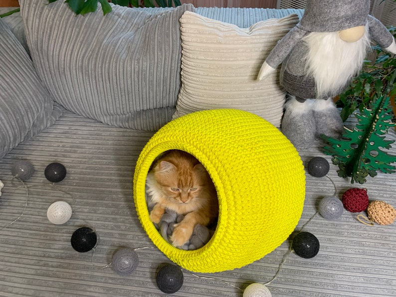 Crochet Cat Cave Pattern: Easy Pet House (PDF Pattern With Video) - Etsy