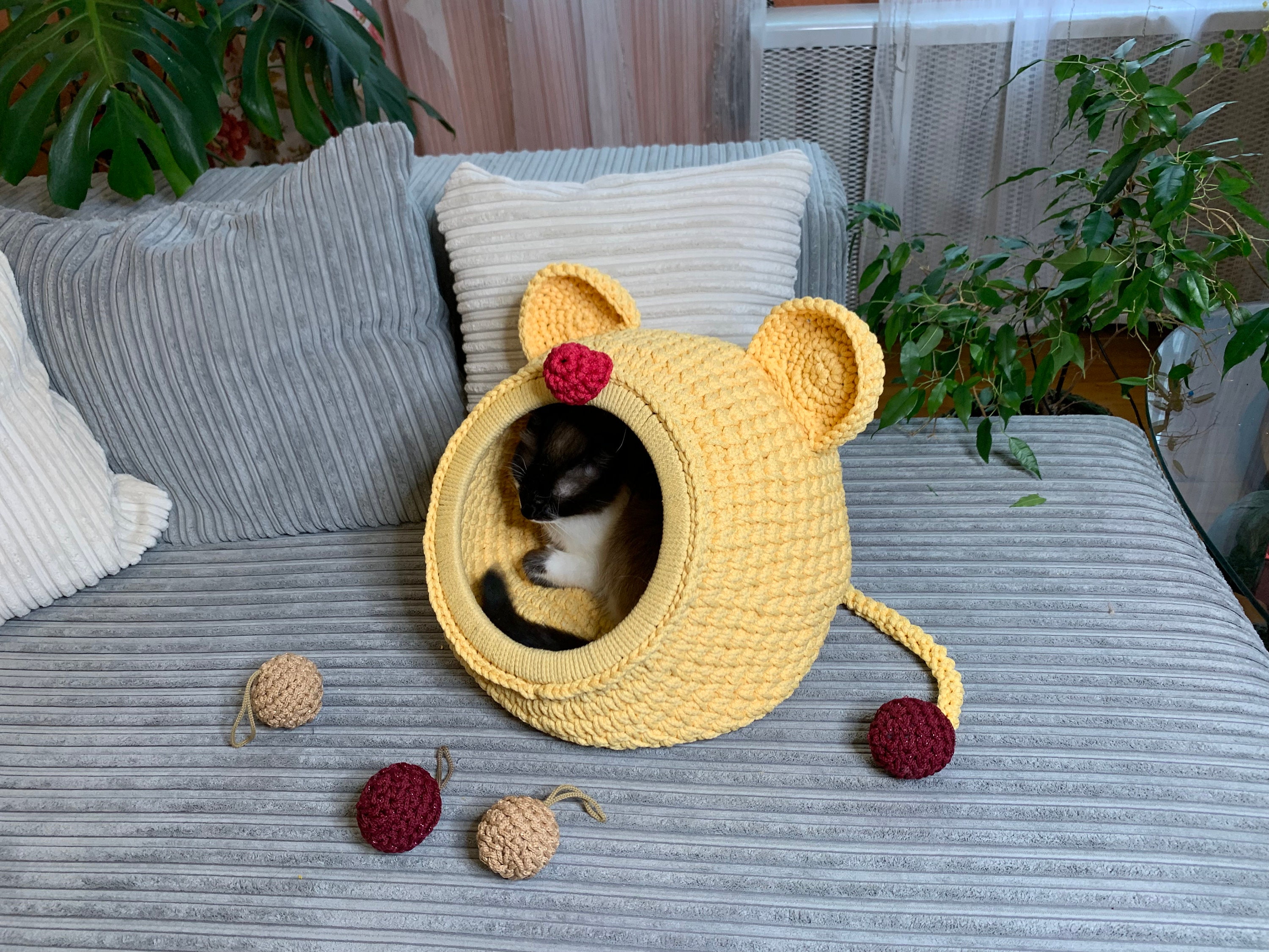 Crochet Cat House Pattern: Mouse Design, DIY Pet Bed (PDF Pattern) - Etsy
