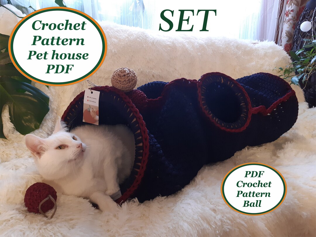 Crochet Cat Tunnel and Crochet Ball Pattern Digital Etsy