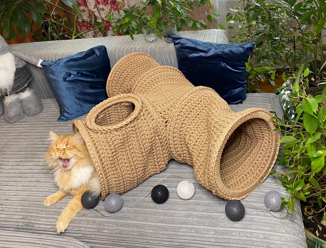Crochet Cat Tunnel Bed: Indoor Outdoor Pet House - Etsy