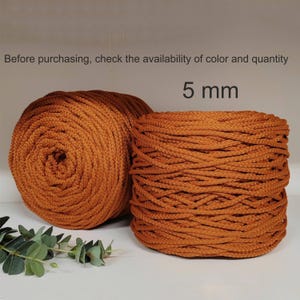 Polyester cord 5 mm for crocheting baskets rugs bags ottomans Crochet cord Knitting rope Crochet rope 5mm Macrame cord Polyester yarn 5mm