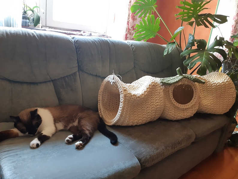 Crochet Cat Tunnel Pattern: Foldable Pet Bed (PDF With Video Pattern ...