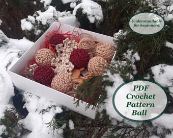 Modèle de boule de Noël au crochet : ornement PDF DIY