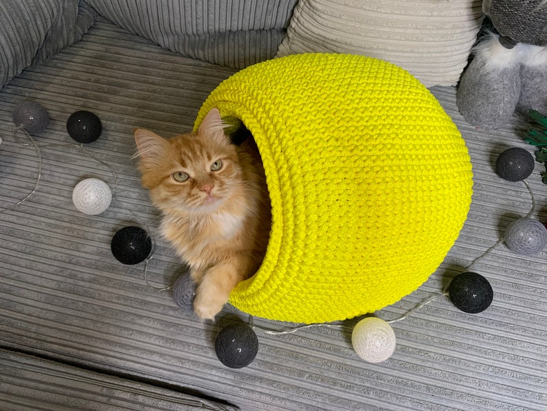 Crochet Cat Cave Pattern: Easy Pet House (PDF Pattern With Video) - Etsy