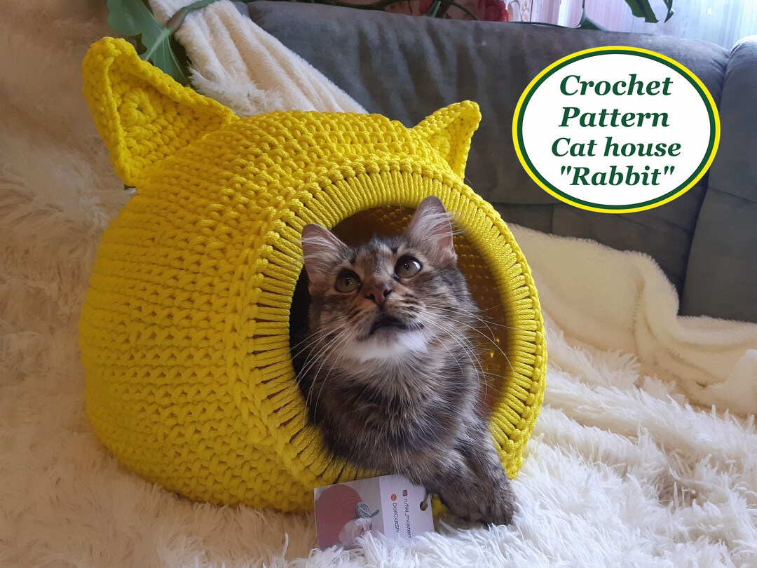 Crochet Cat House "rabbit" Pattern Digital Tutorial Manual in PDF ...