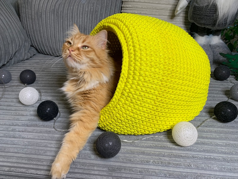 Crochet Cat Cave Pattern: Easy Pet House (PDF Pattern With Video) - Etsy