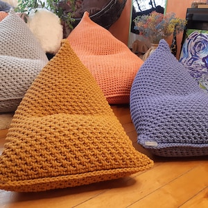 Bean bag chair pouf ottoman Crochet nursery bean bag chairs Modern living room furniture Handmade gift Decorative kids ottoman pouf