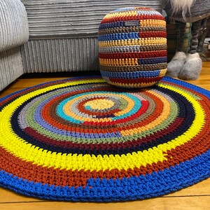 Modern Multicolor Rug Crochet Living Room Grandma's Rug Crocheted ...