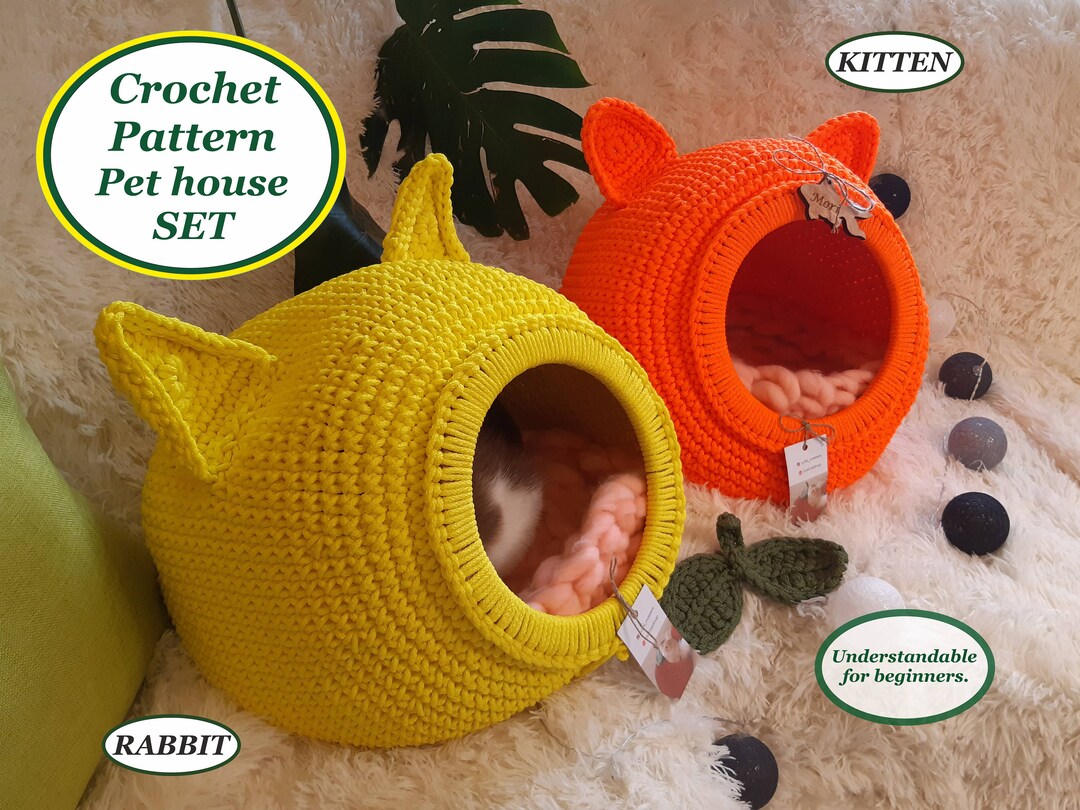 Crochet Cat House Pattern Set: PDF Video Tutorial - Etsy