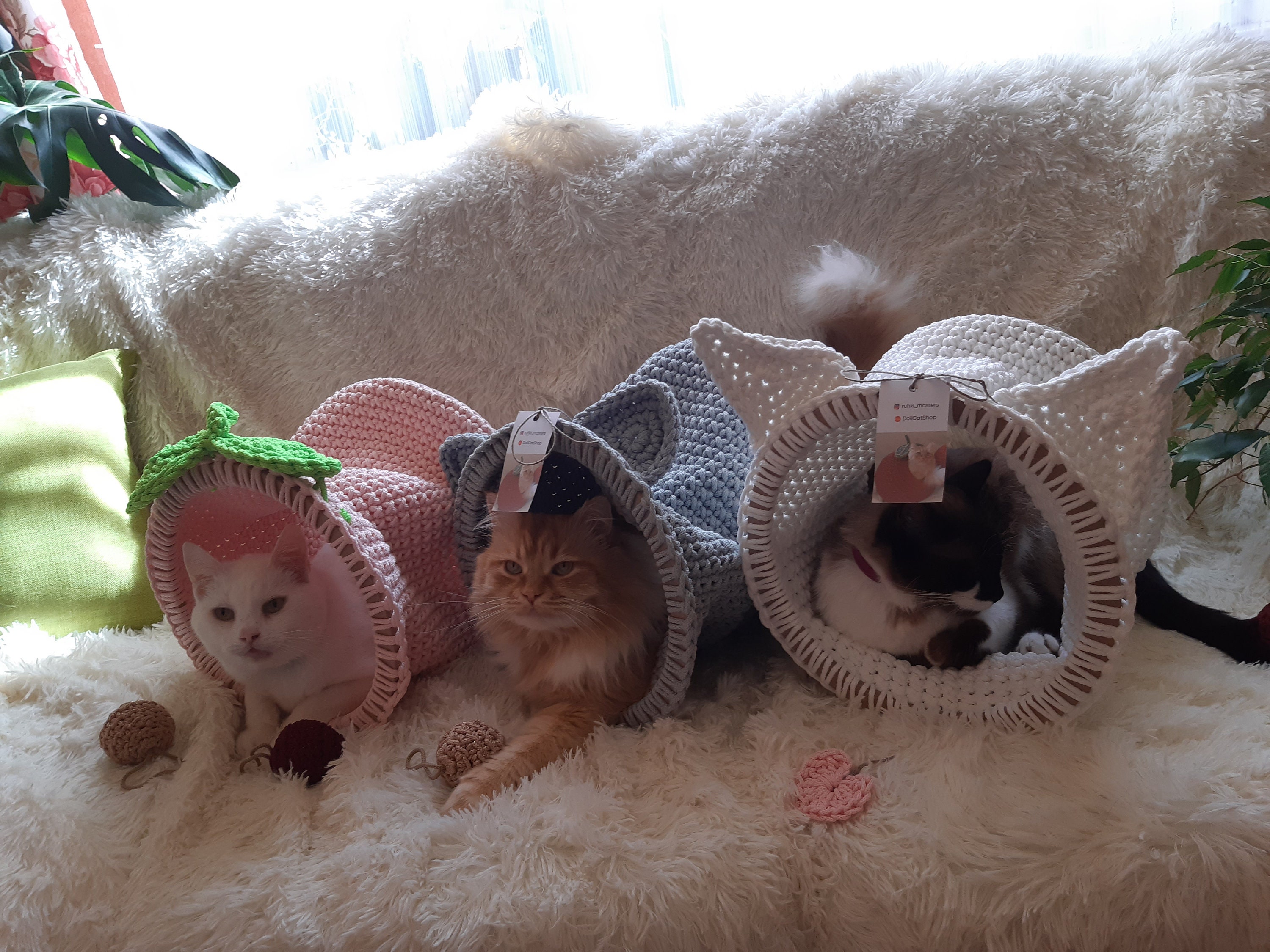 Crochet Cat Tunnel Pattern: 3-in-1 Foldable Pet Bed (PDF Pattern) - Etsy