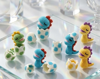 Dinosaur Finger Puppets Crochet Pattern PDF, Amigurumi Dino Set, Kids Toy, Colorful Puppet Play Set, Easy Beginner DIY Gift