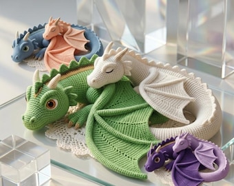 Green Dragon Crochet Pattern PDF, Amigurumi Fantasy Dragon Plush, Easter Toy, Spring Decor, Easy Beginner DIY Gift