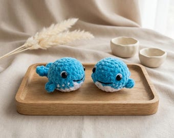 Whale Keychain Crochet Pattern PDF, No Sew Amigurumi Whale Tutorial, Mini Plush Toy, Easy Beginner, DIY Gift