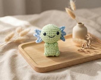 Axolotl Crochet Pattern PDF, Amigurumi Axolotl Keychain, Kawaii Plush Animal, Easy Beginner , DIY Gift