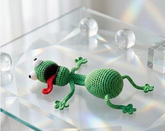 Frog Crochet Pattern PDF, Amigurumi Frog Plush Toy, Funny Kawaii Animal, Easy Beginner Friendly DIY