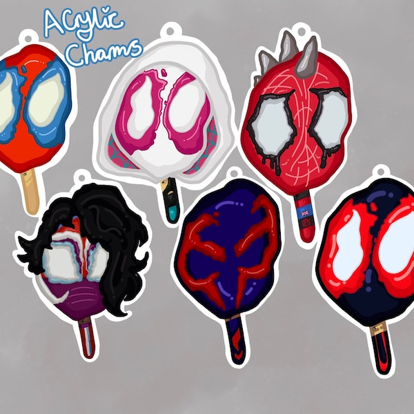 Spider-Verse Popsicle 2.5" Acrylic Charms - PreOrder