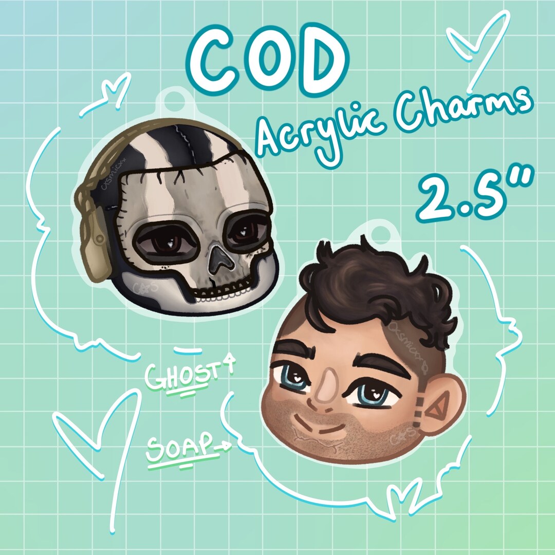 PRE-ORDER - Cod MW Charms 2” Ghost and Soap - Etsy