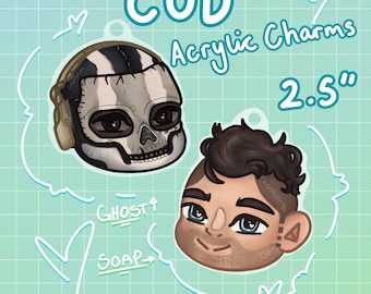 PRE-ORDER: Cod MW Charms 2" Ghost and Soap