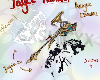 Arcane Jayce Hammer  acrylic charm! (Butterfly JayVik)  [Pre-Order!]