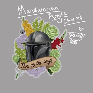 Pingente de acrílico do Mandaloriano